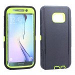 Samsung Galaxy S6 Edge Plus Premium Armor Robot Case (Black Lime Green)